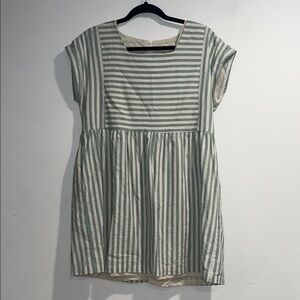 LISTICLE Striped mini babydoll dress